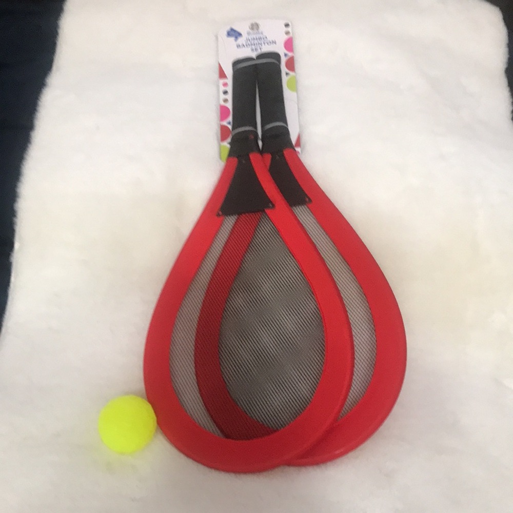 Jumbo Tennis Badminton Outdoor Game Set, Includes 2 Oversized Racquets